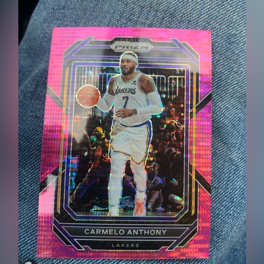 RAW 2022-23 Panini Prizm - [Base] - Pink Pulsar Prizm #144 - Carmelo Anthony /42